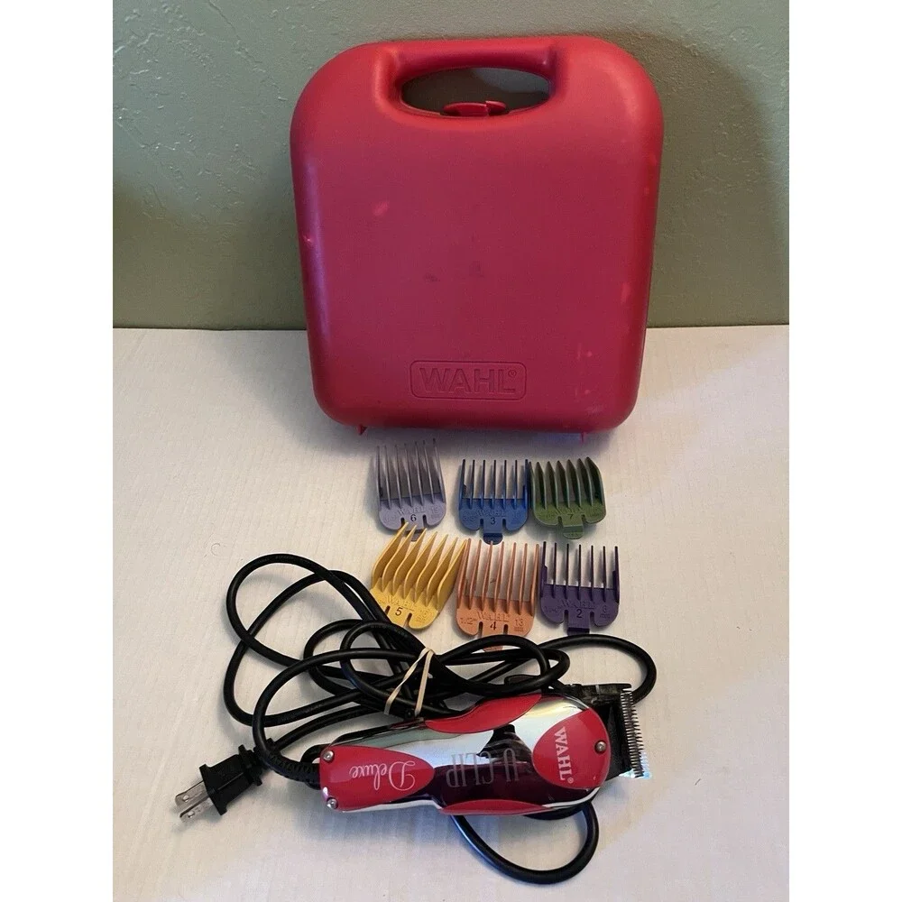 RED Wahl STXP Professional Deluxe U-CLIP Pet Dog Cat Hair Clipper Tested Works